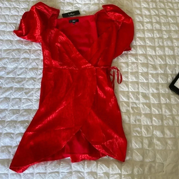 Lulus spectacular sights red leopard print wrap dress - Picture 5 of 13